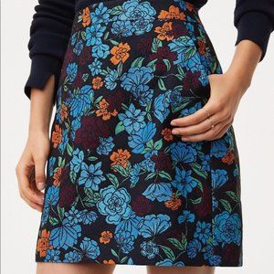 Loft Floral Embroidered Skirt NWT